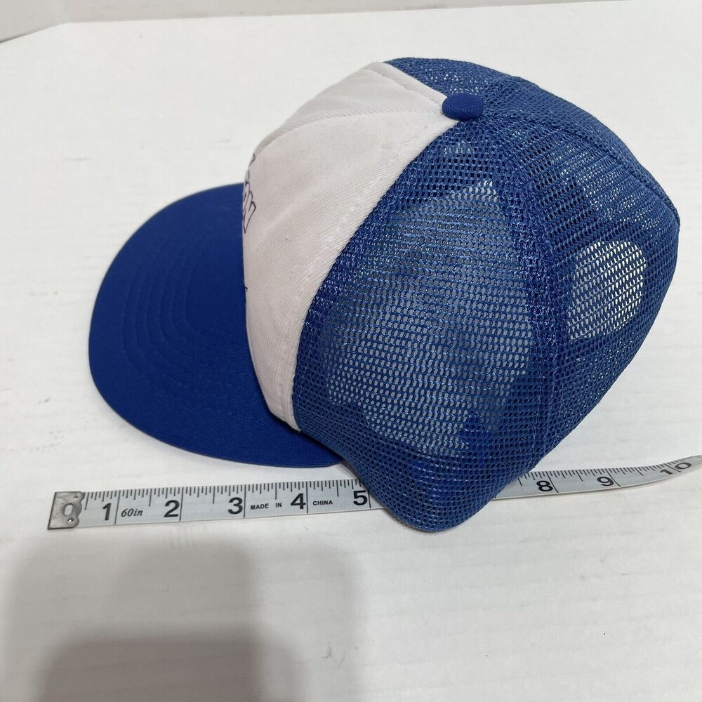 Vintage Knudson Cove Marina Alaska Trucker Hat, Blue and White, Snapback Cap - Picture 8 of 8